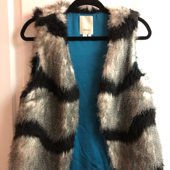 Anthropologie Elevenses Ostrich Fur Vest Small - Picture 2 of 7